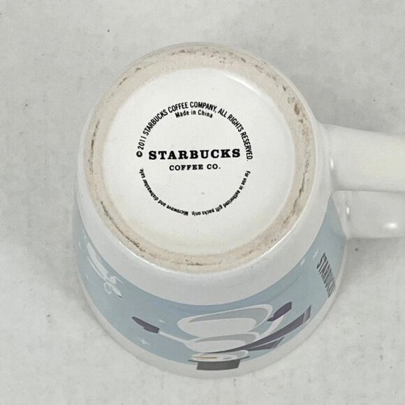 Starbucks 2011 Snowman & Bunny Winter Themed Ceramic Coffee Mug 12 Oz - Picture 5 of 6